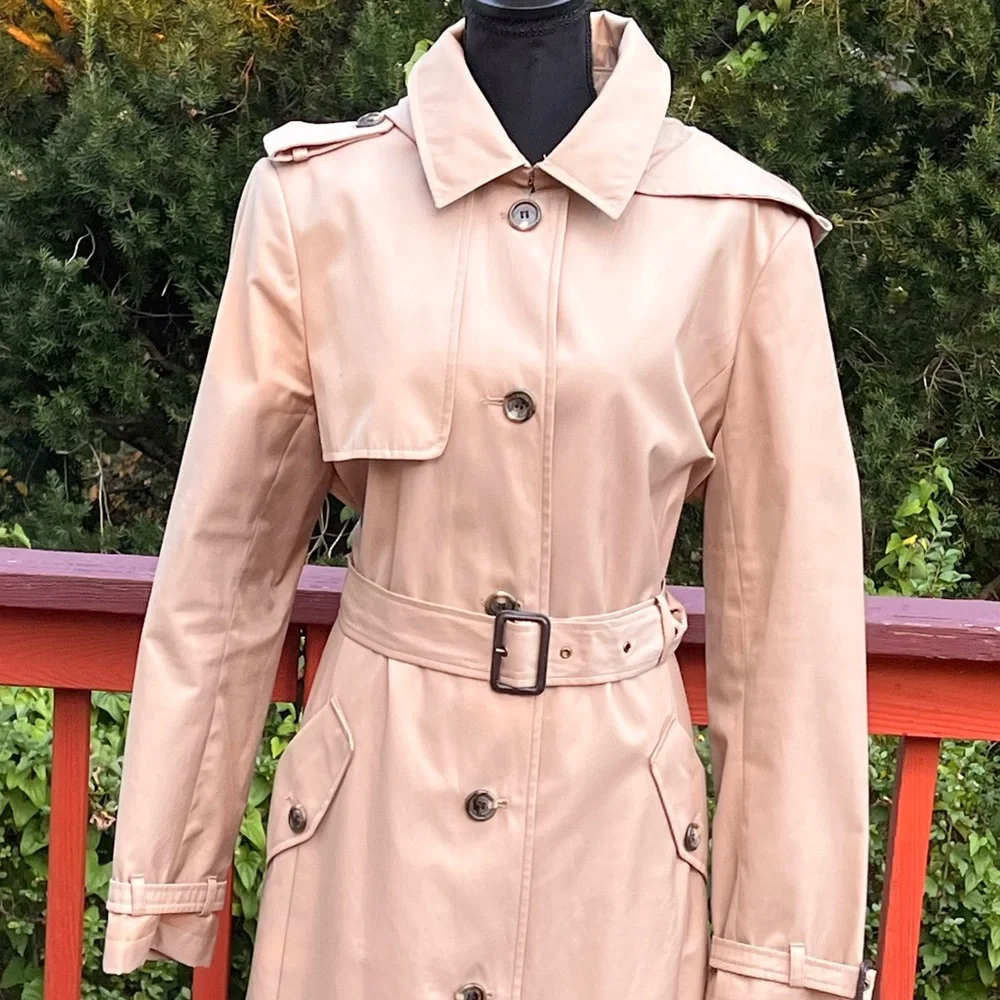 ❤️🔥LAUREN RALPH ❤️🔥LAUREN BEIGE TRENCH COAT SIZE X-LARGE - Picture 3 of 16